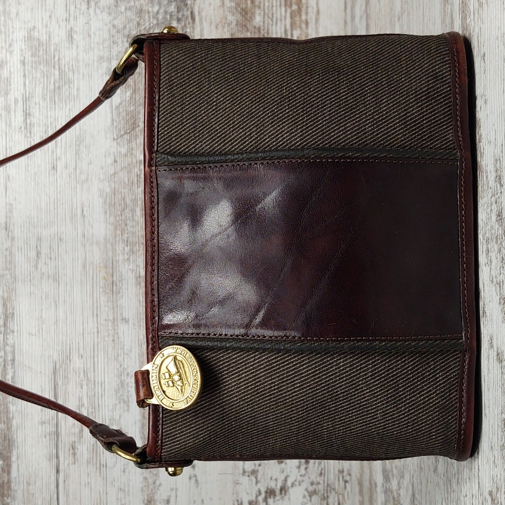 COPY - 🟩Brahmin Brown Leather & Tweed Crossbody Bag